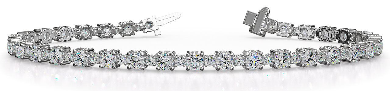 7-Inch Alternating Diamond Tennis Bracelet 3.24 Carat Total Weight