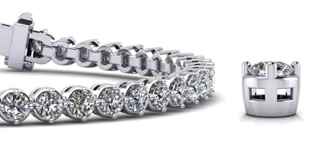 7-Inch Dazzling Four Prong Diamond Tennis Bracelet 2.21 Carat Total Weight