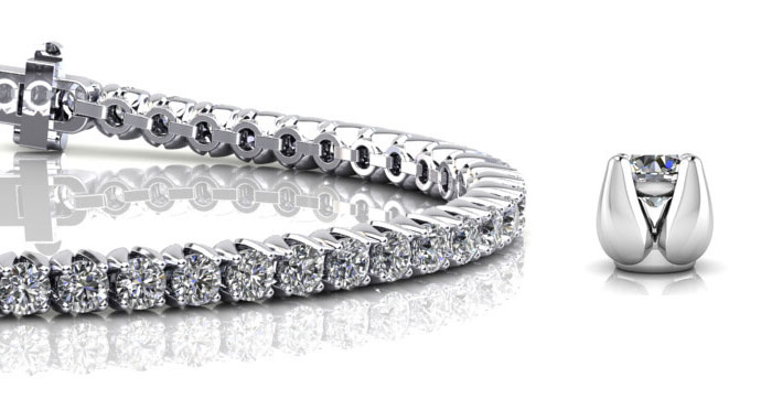 7-Inch Enchanted Tulip Diamond Tennis Bracelet 2.31 Carat Total Weight