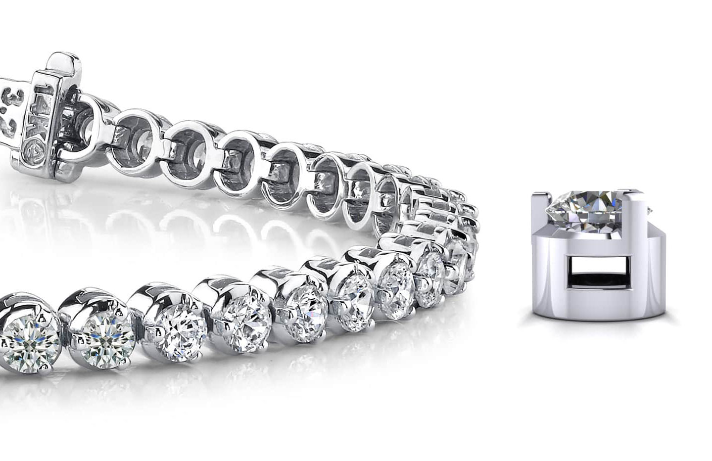 7-Inch 3 Prong Dreams Tennis Bracelet 2.11 Carat Total Weight