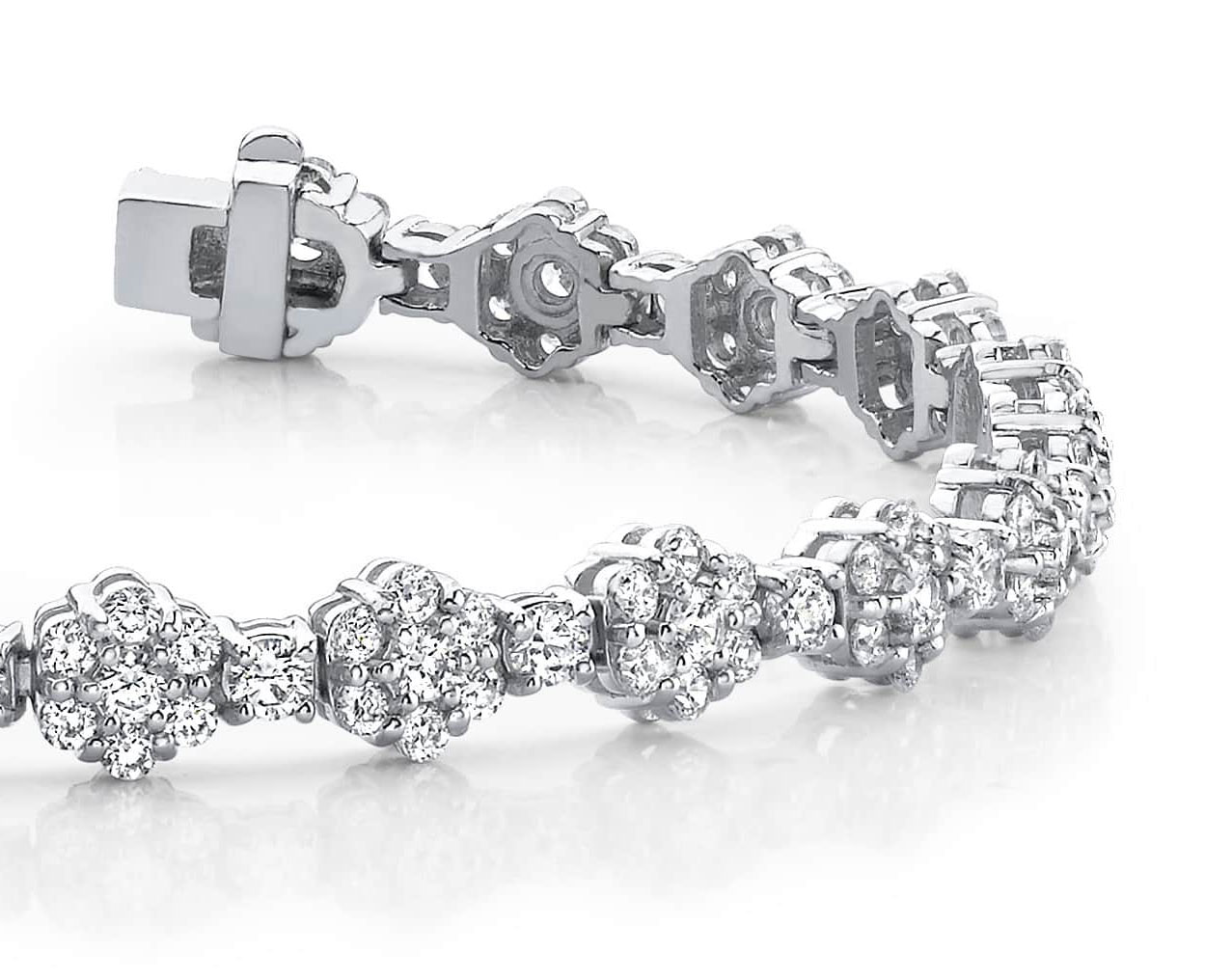 Cluster Link Diamond & Colored Stone Bracelet 4.21 Carat Total Weight