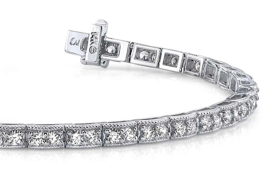 Vintage Double Diamond Box Bracelet 2.0 Carat Total Weight