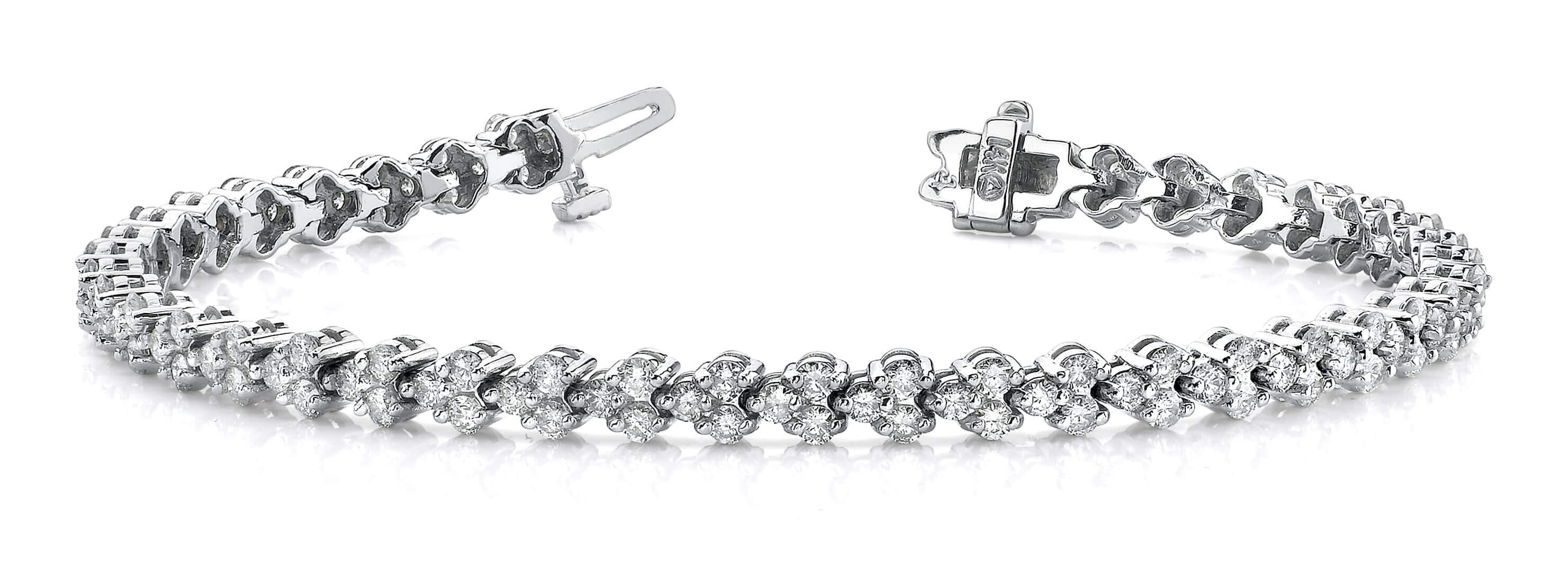 Double Diamond Stacked Bracelet 2.97 Carat Total Weight