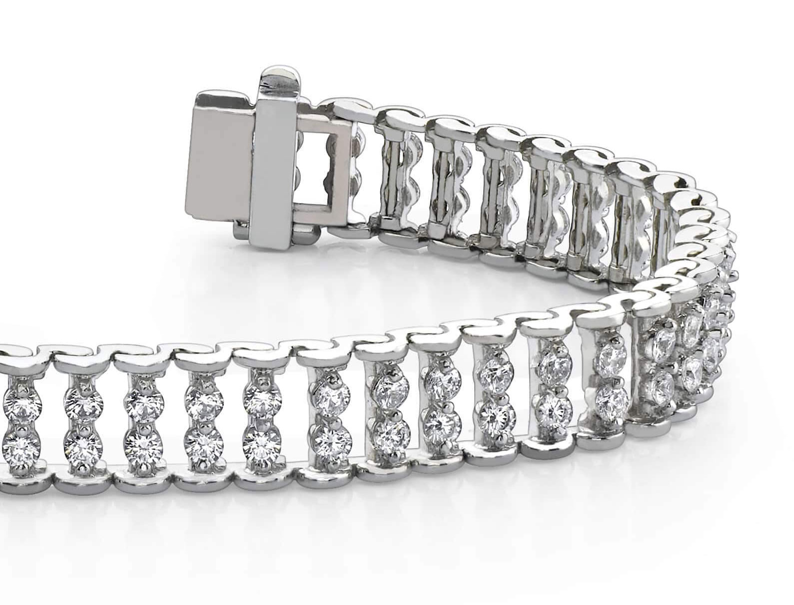 7-Inch Double Diamond Candlestick Bracelet 2.0 Carat Total Weight