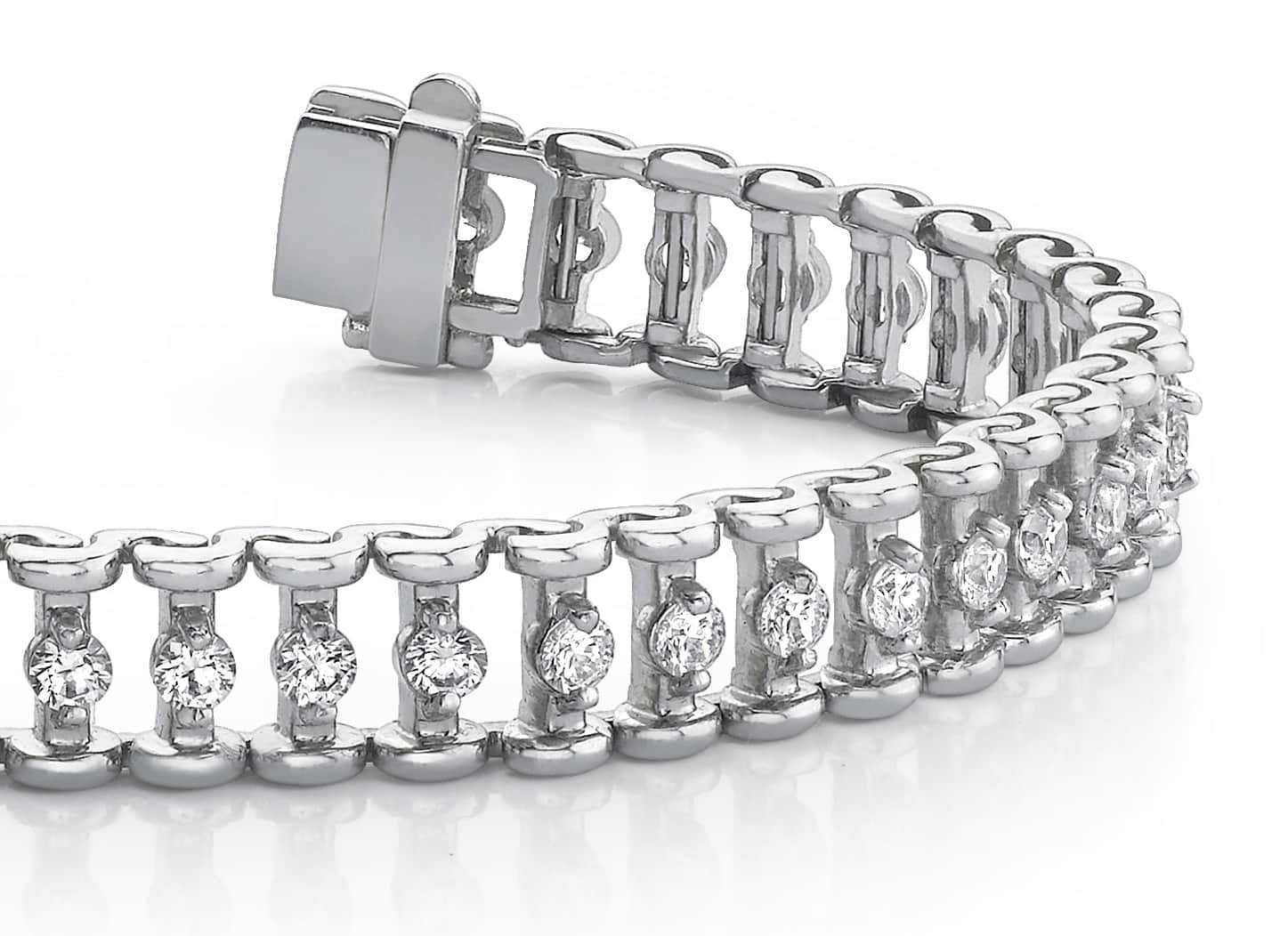 Candlestick Link Diamond Bracelet 1.04 Carat Total Weight