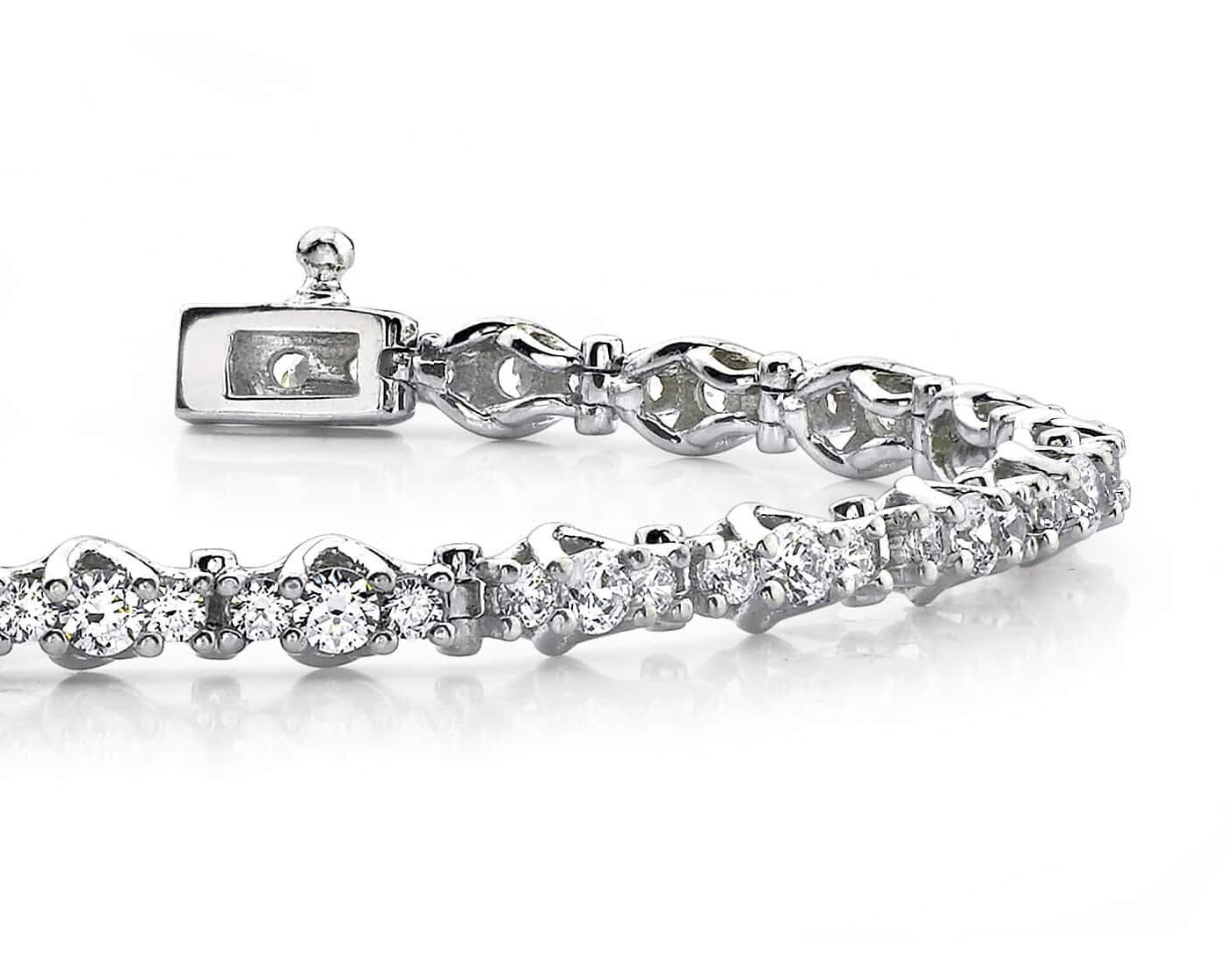 Triple Diamond Link Bracelet 2.07 Carat Total Weight