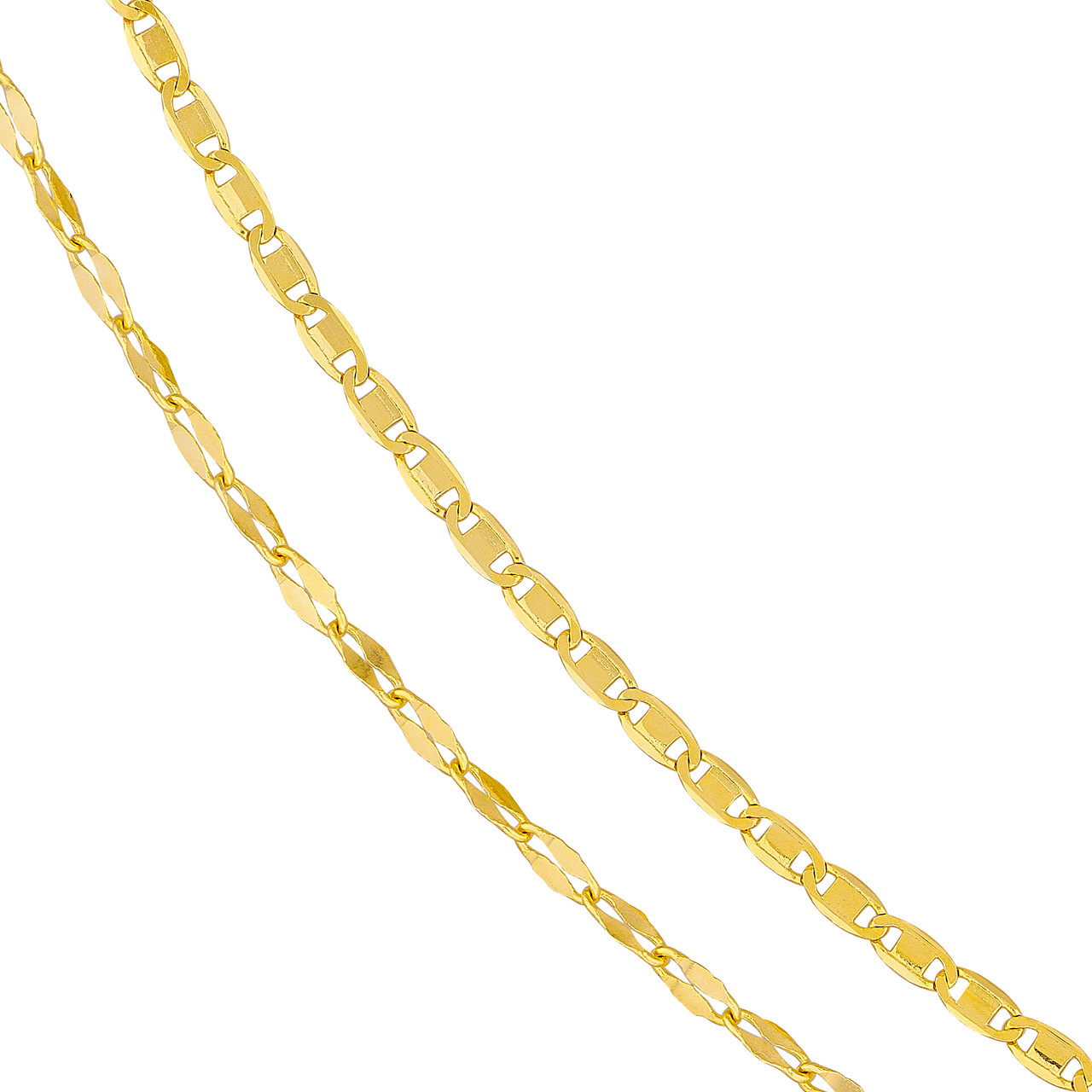 7.5-Inch Valentino and Hammered Forzentina Layered Chain