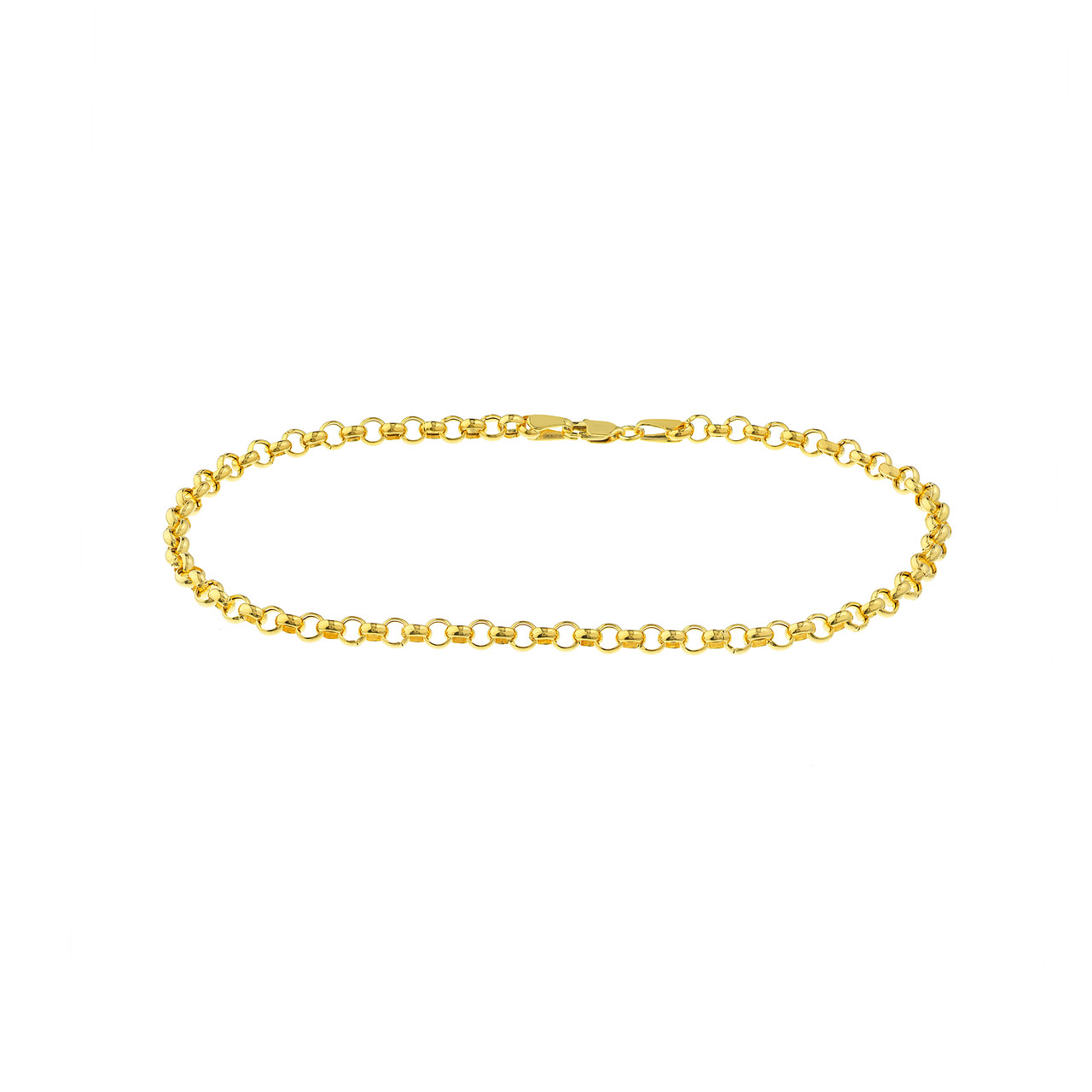 7.25-Inch 3.75mm Hollow Rolo Bracelet with Lobster Lock