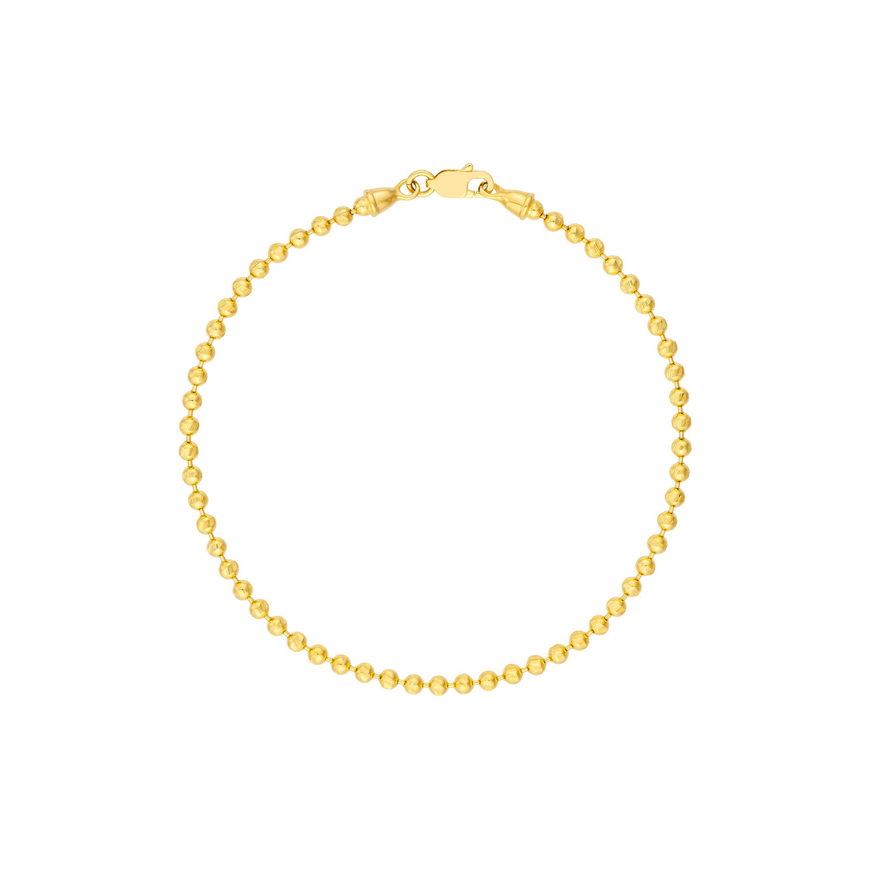7.5-Inch 2.35mm Diamond Cut Bead Bracelet