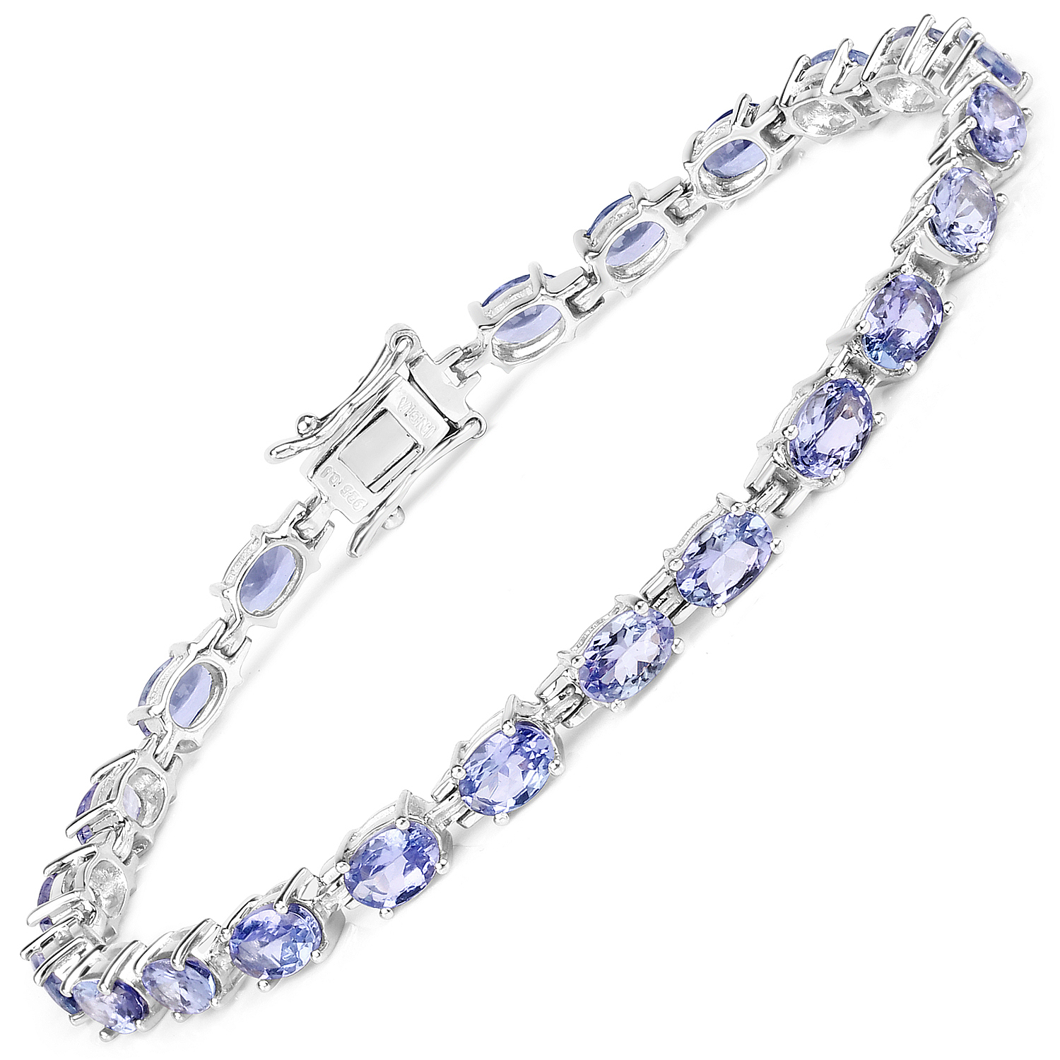 9.68 Carat Genuine Tanzanite .925 Sterling Silver Bracelet Regular Quality