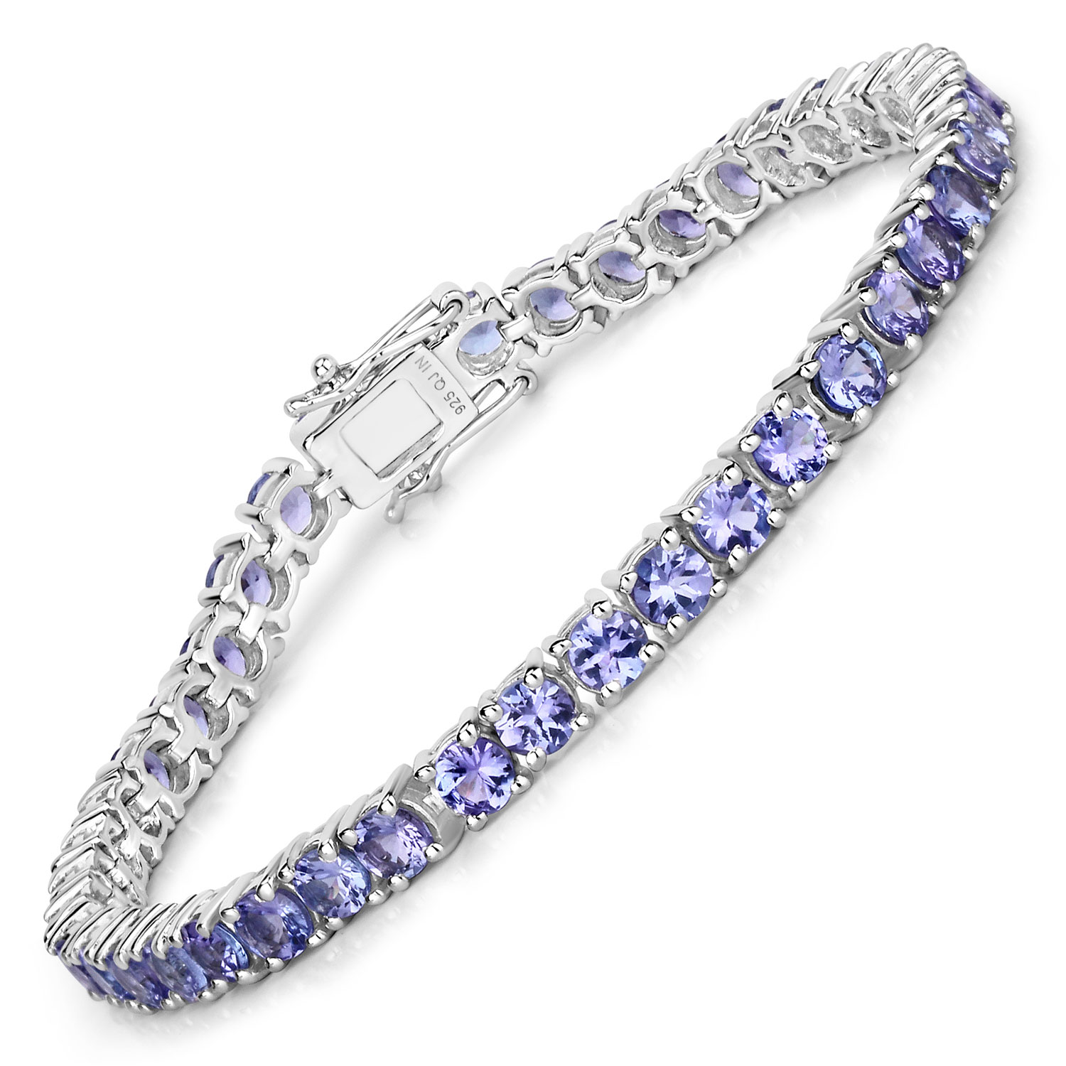 9.43 Carat Genuine Tanzanite .925 Sterling Silver Bracelet Regular Quality