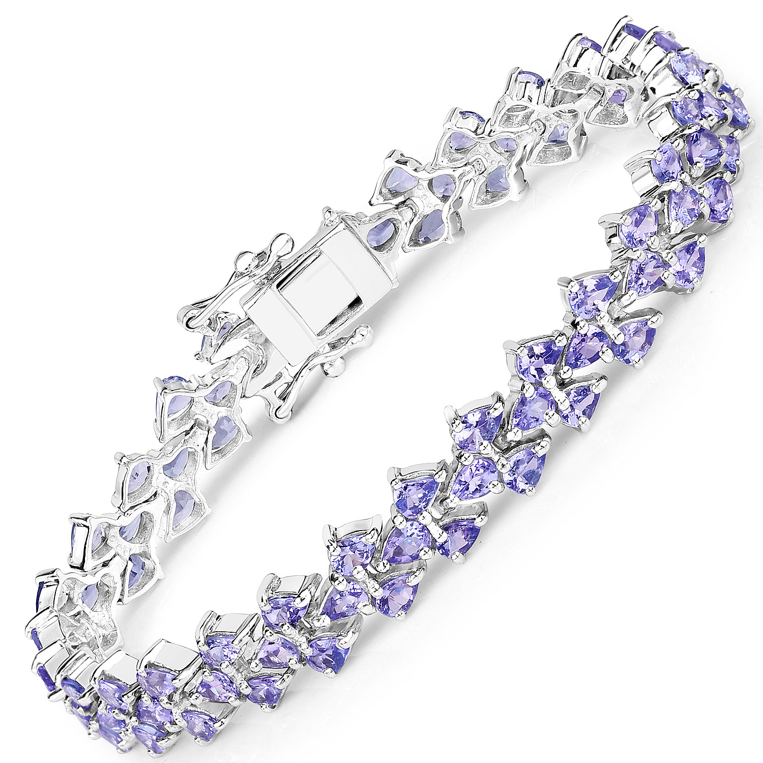 12.04 Carat Genuine Tanzanite .925 Sterling Silver Bracelet Regular Quality