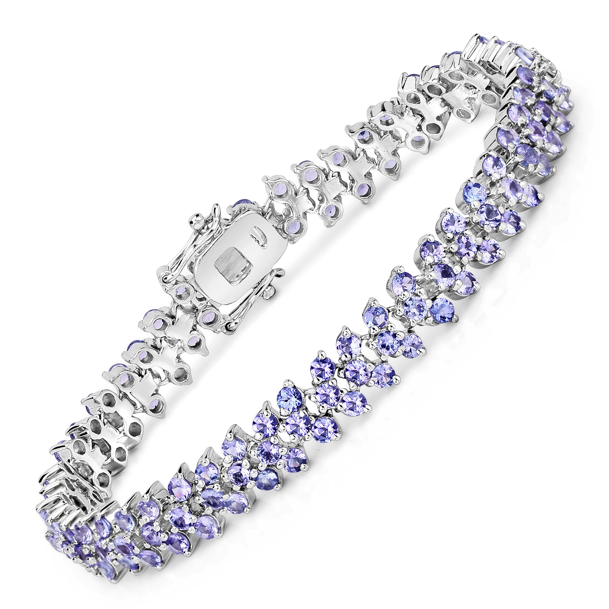 10.08 Carat Genuine Tanzanite .925 Sterling Silver Bracelet Regular Quality