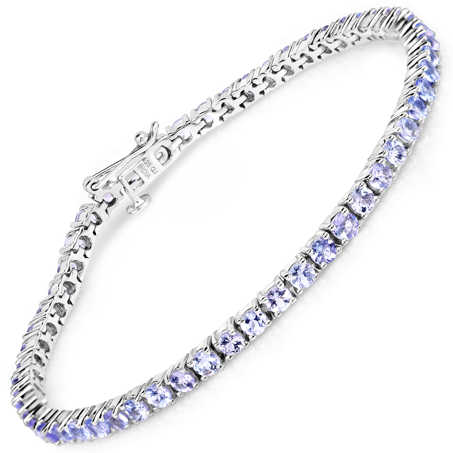 5.30 Carat Genuine Tanzanite .925 Sterling Silver Bracelet Regular Quality