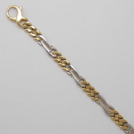 22-Inch 14K Yellow Gold/White Gold Fancy Link 5.8mm Chain