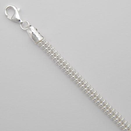 16-Inch Sterling Silver Bead 6 Strand 4.5mm