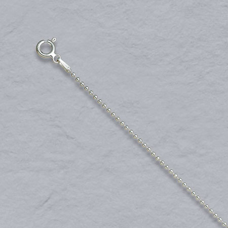 16-Inch Sterling Silver Bead Chain 1.5mm
