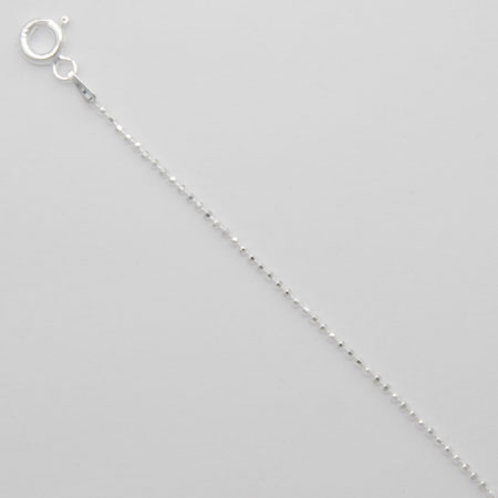 16-Inch Sterling Silver Diamond Cut Bead Chain 1.2mm