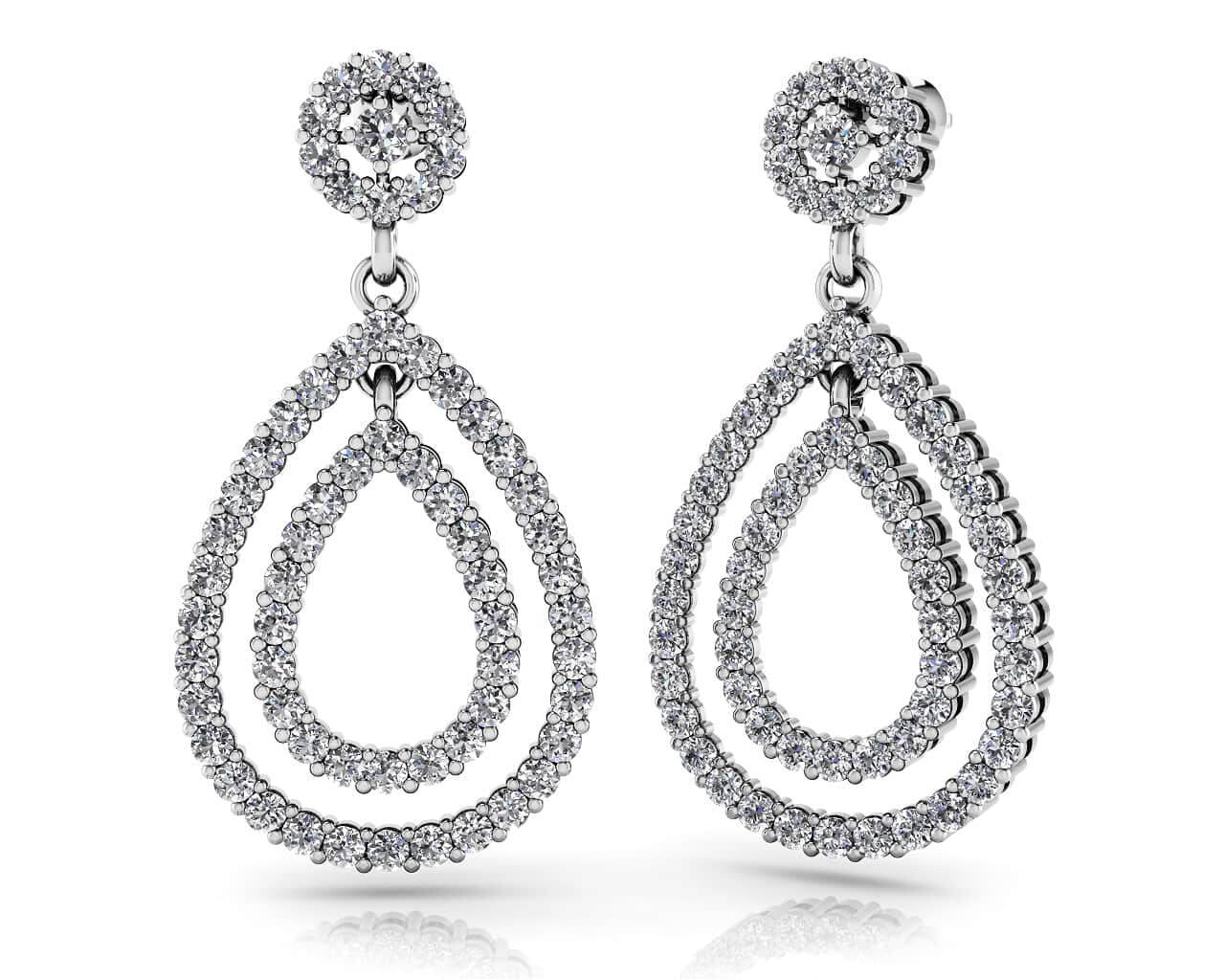 Double Teardrop Diamond Earrings