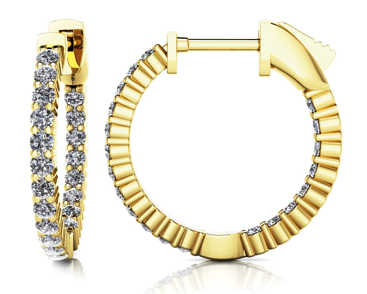 Single Row Inside Our Diamond Hoop Earring Petite