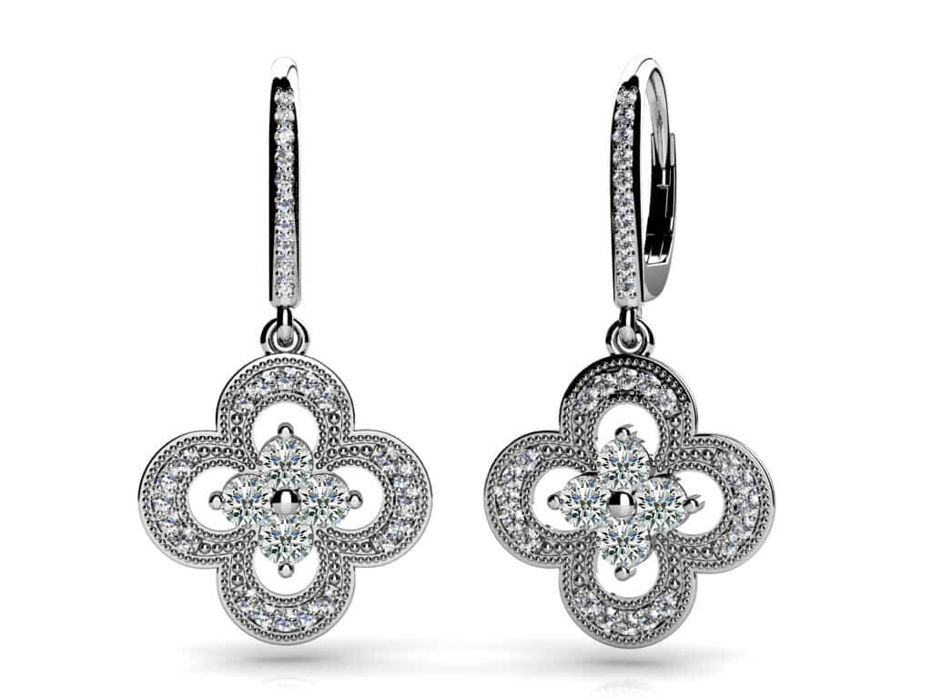 Lucky Blossom Diamond Drop Earrings
