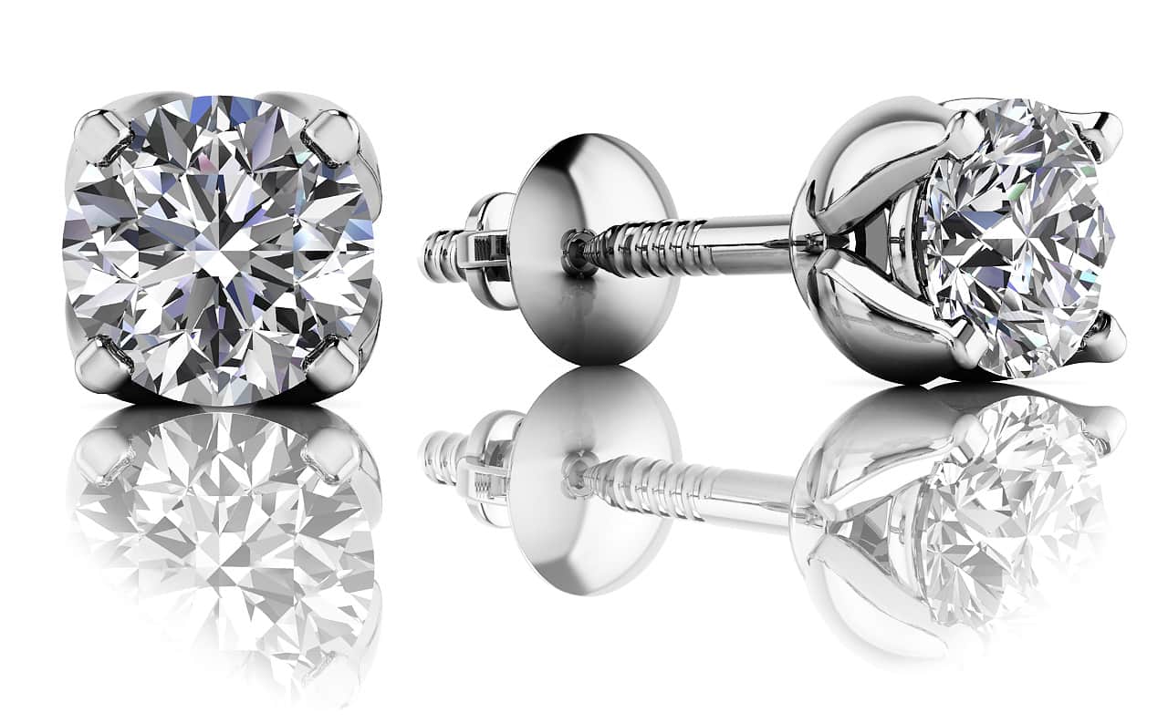 Tulip Diamond Stud Earrings