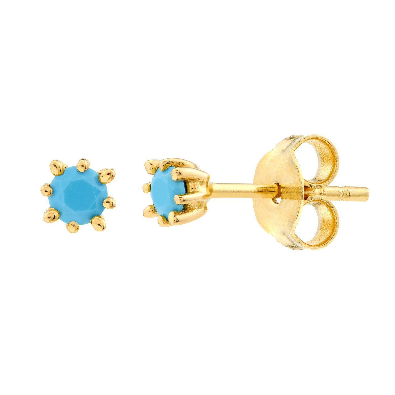 3.0mm Round Turquoise Stud Earrings