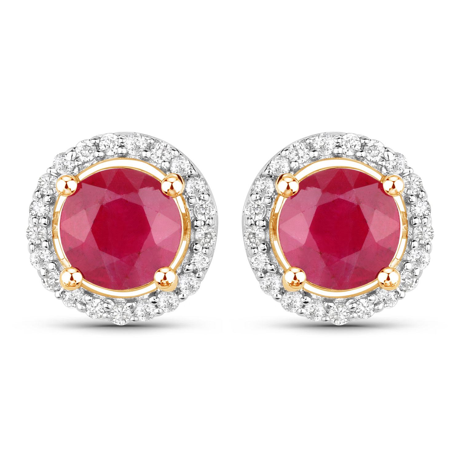 1.22 Carat Genuine Ruby and White Diamond