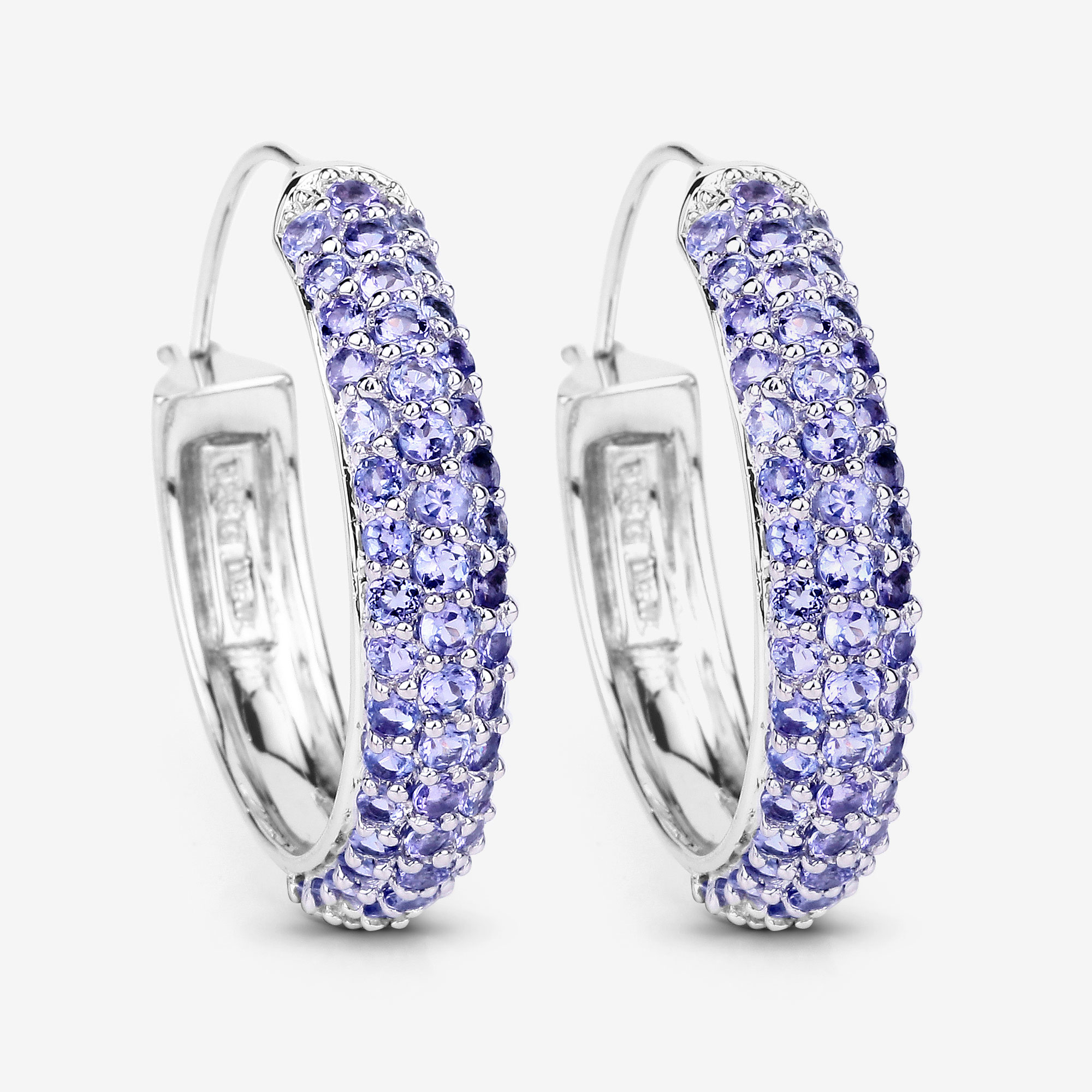 3.06 Carat Genuine Tanzanite .925 Sterling Silver Earrings Regular Quality