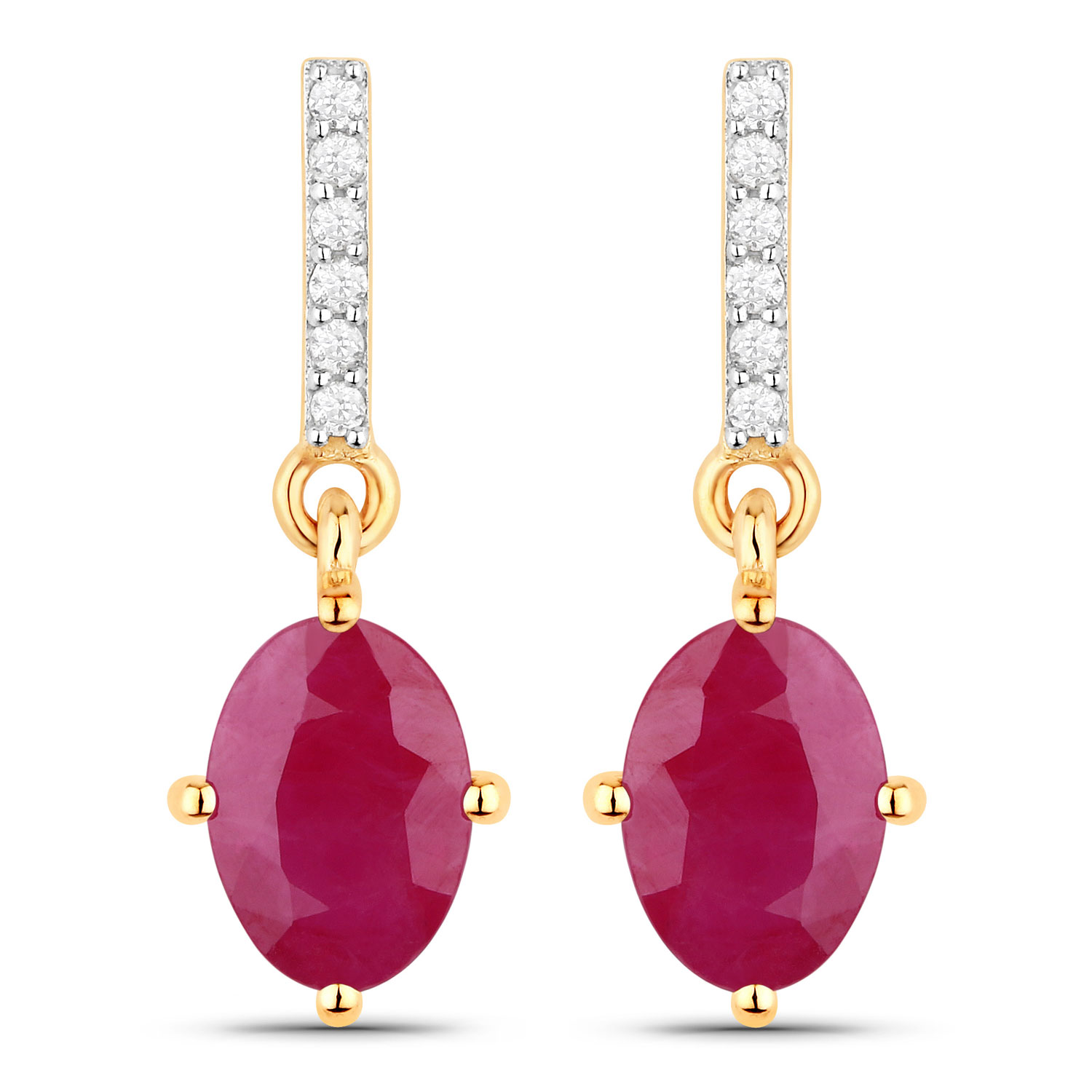 1.75 Carat Genuine Ruby and White Diamond