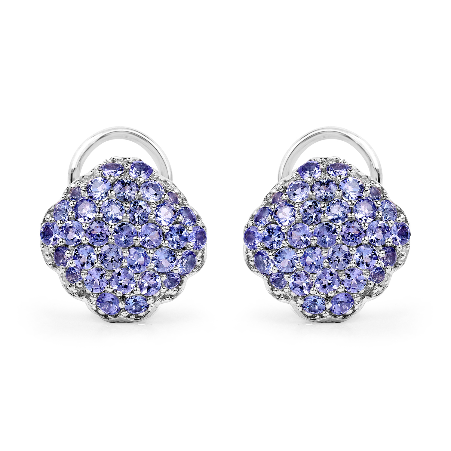 3.14 Carat Genuine Tanzanite .925 Sterling Silver Earrings Regular Quality
