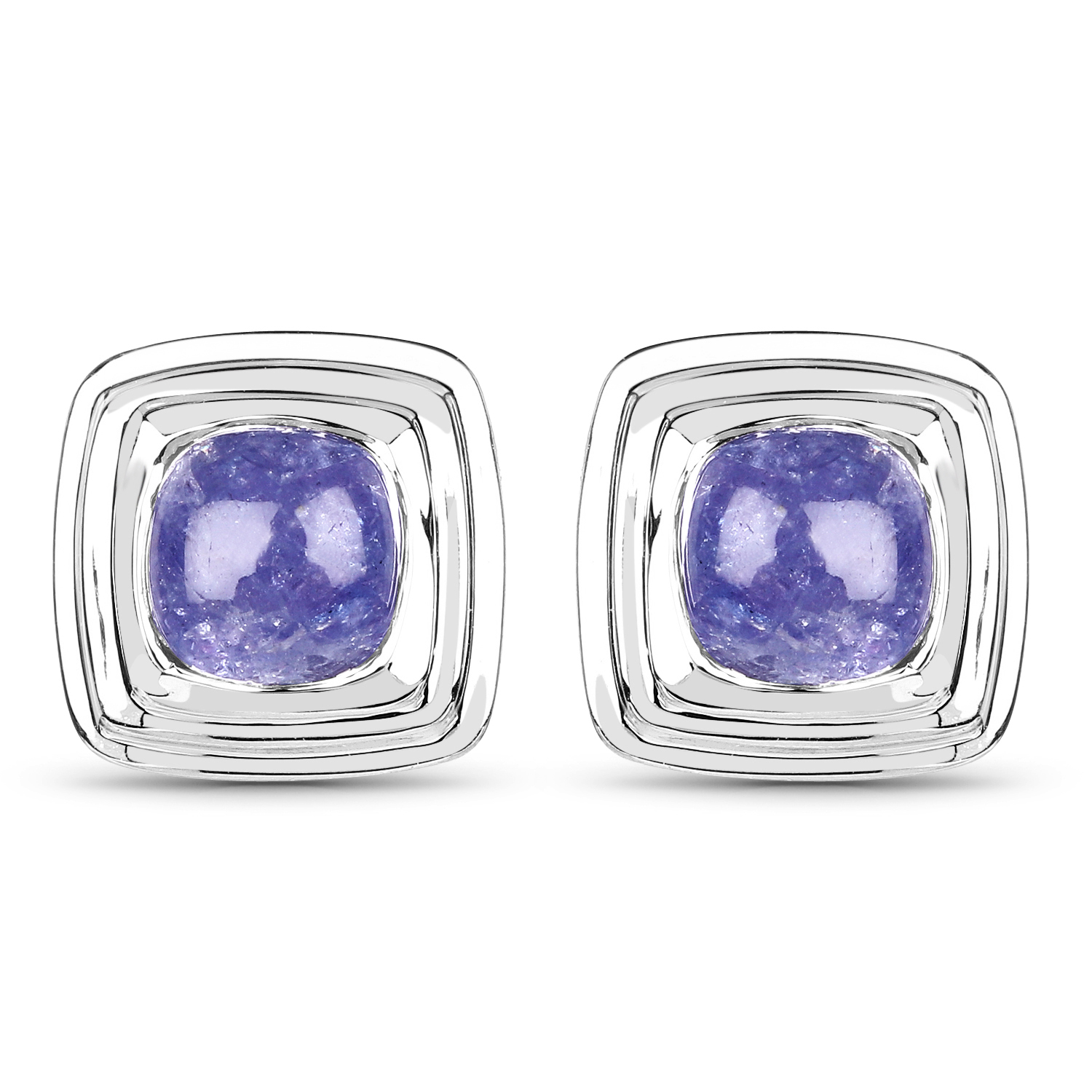4.74 Carat Genuine Tanzanite .925 Sterling Silver Earrings Regular Quality