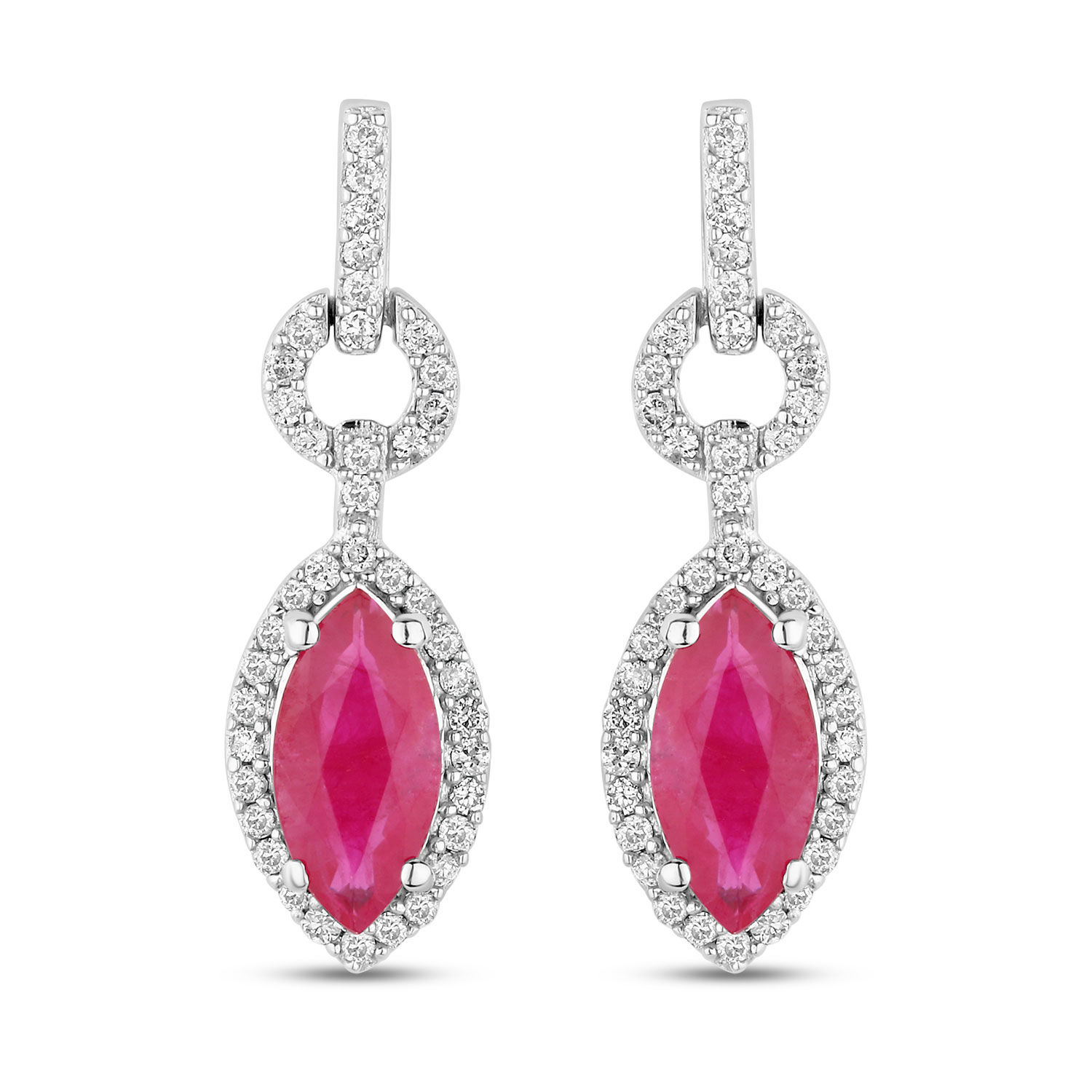 1.23 Carat Genuine Ruby and White Diamond