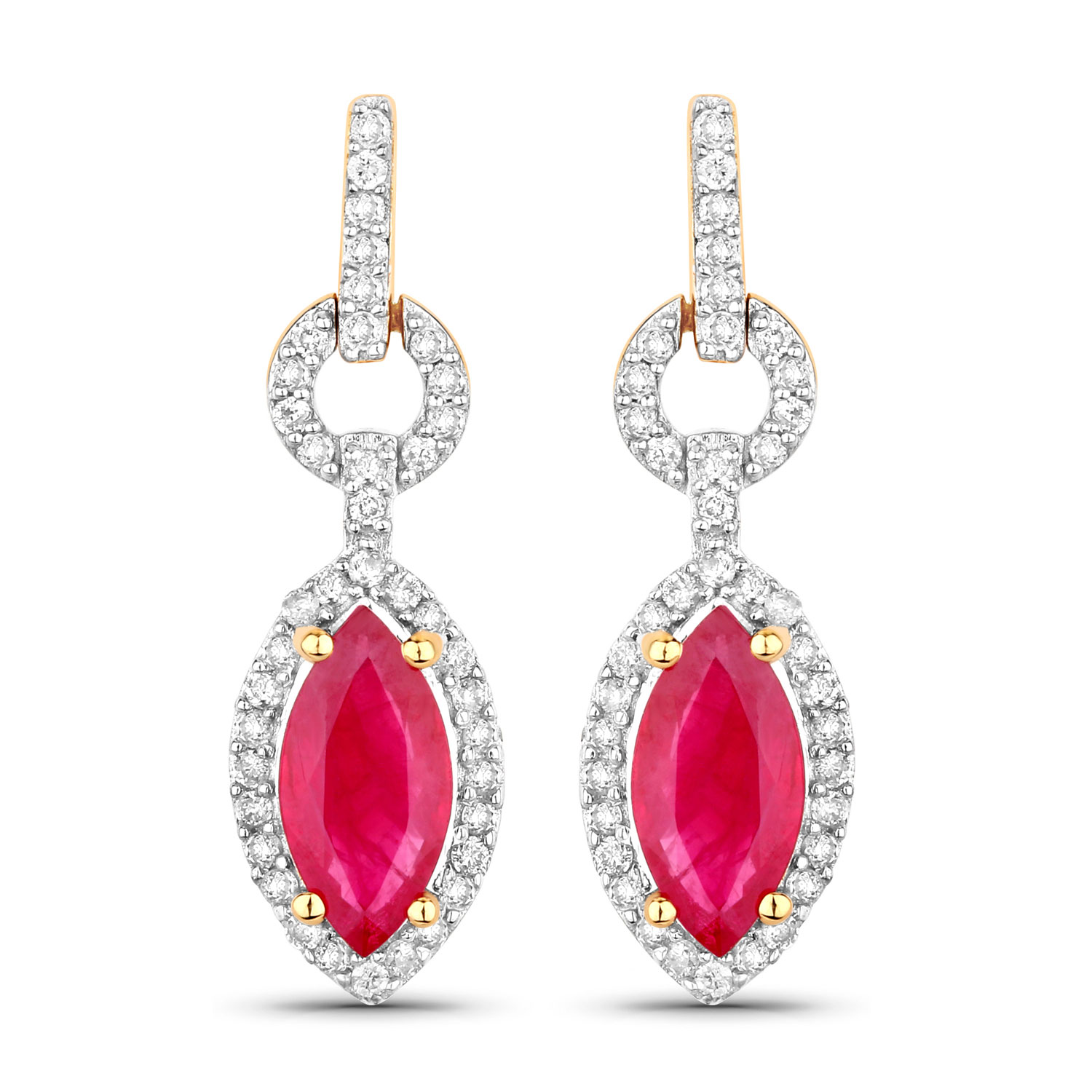 1.23 Carat Genuine Ruby and White Diamond