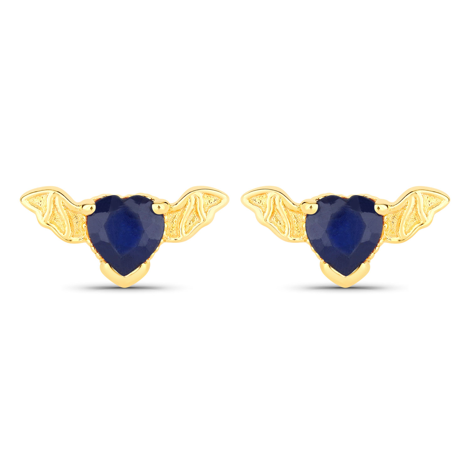 0.40 Carat Genuine Blue Sapphire .925 Sterling Silver Earrings Regular Quality