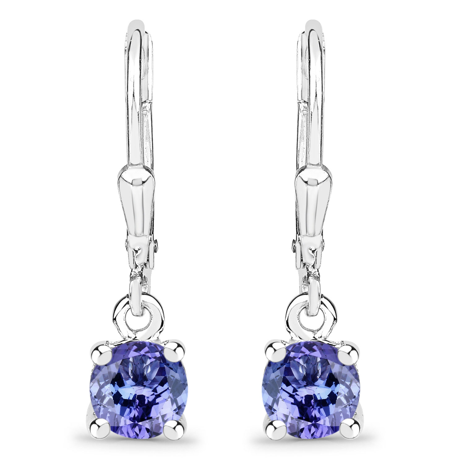 0.94 Carat Genuine Tanzanite .925 Sterling Silver Earrings Regular Quality