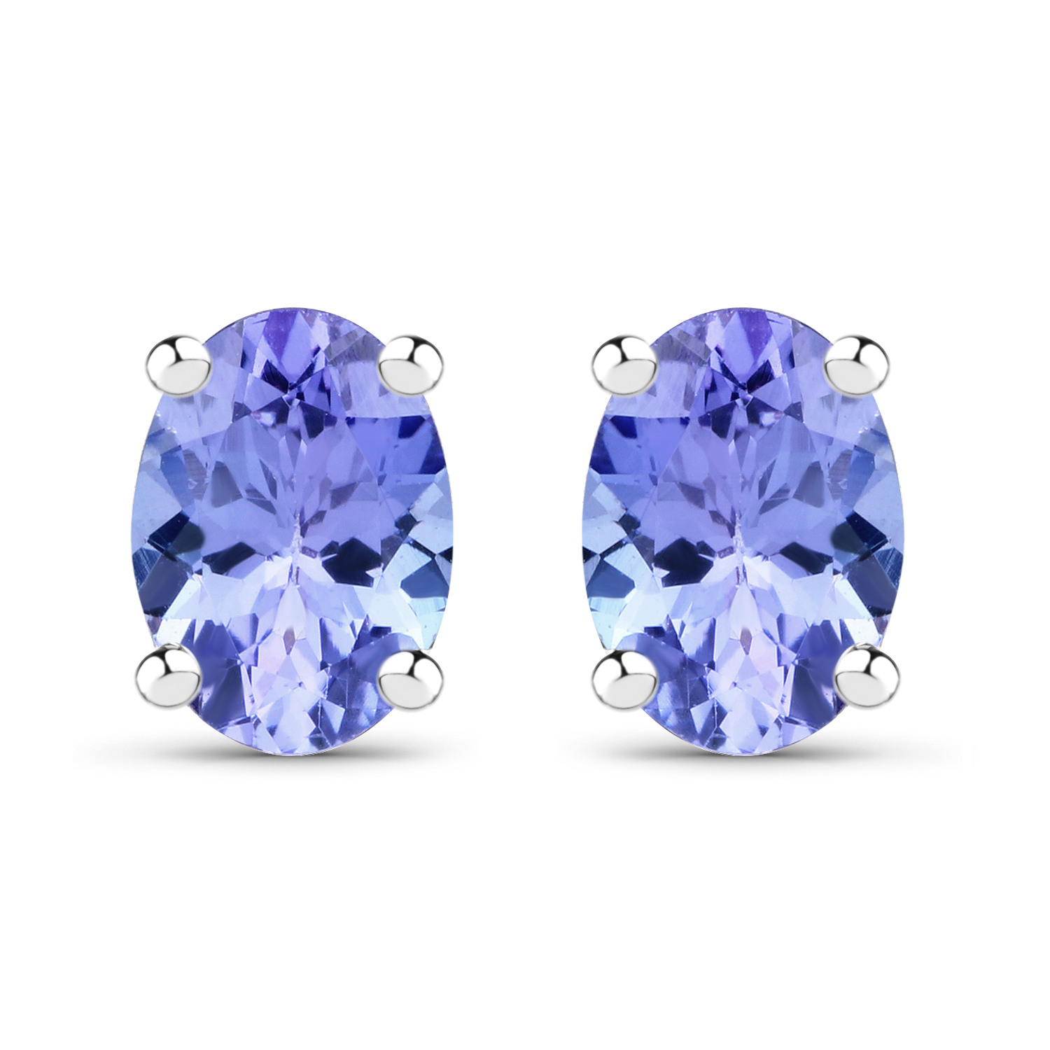 1.50 Carat Genuine Tanzanite .925 Sterling Silver Earrings Regular Quality
