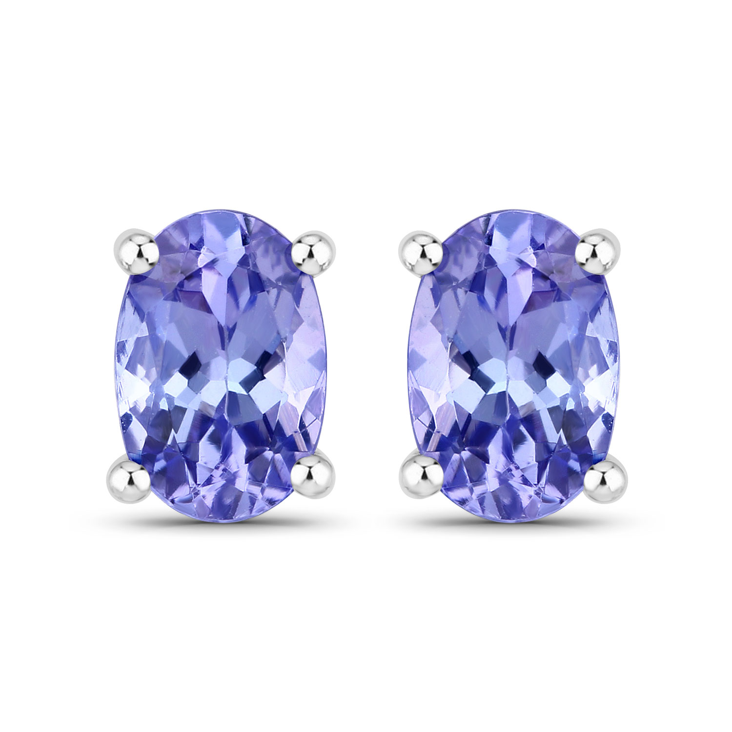 0.88 Carat Genuine Tanzanite .925 Sterling Silver Earrings Regular Quality