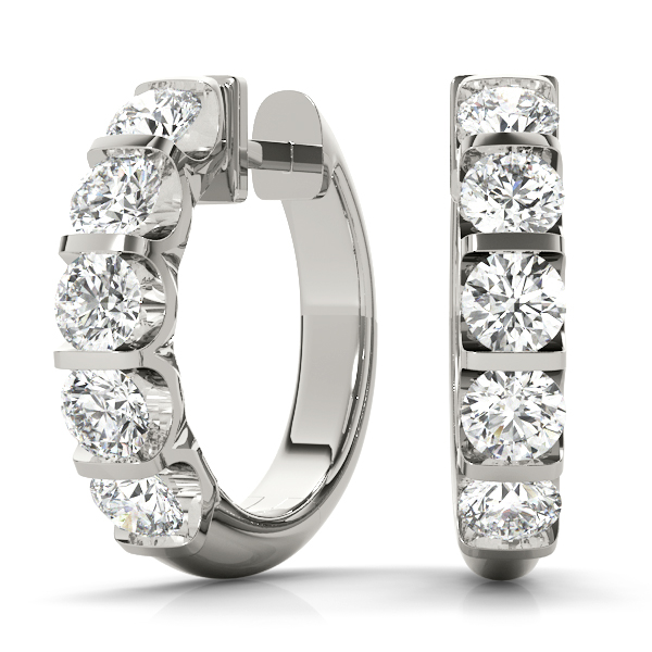 Channel Set Huggie Earrings