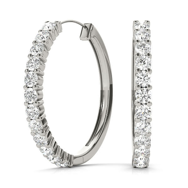 Shared Prong Hoop Earrings