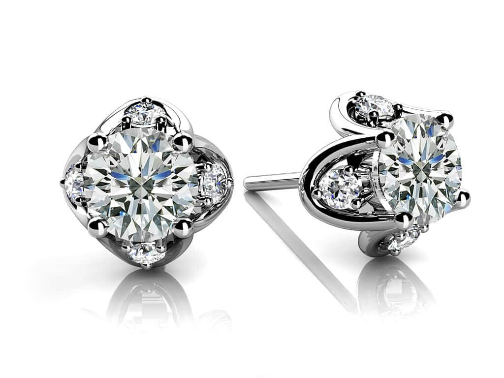 Tulip Diamond Stud Earrings