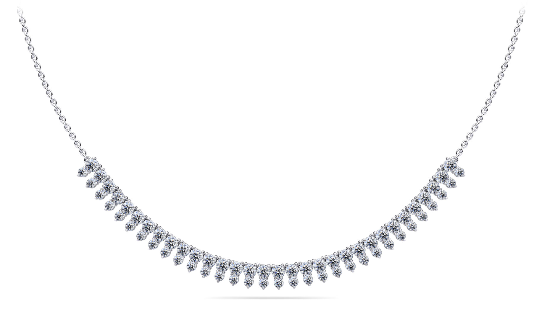 16-Inch Brilliant Arrangement Diamond Necklace with Chain 2.44 Carat Total Weight