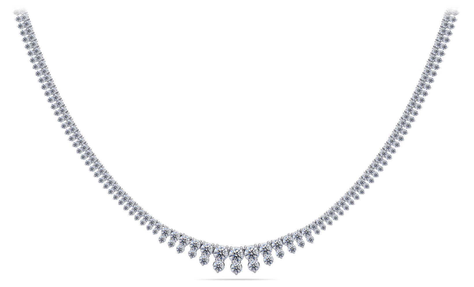 16-Inch Graduated Brilliant Arrangement Diamond Necklace 11.05 Carat Total Weight