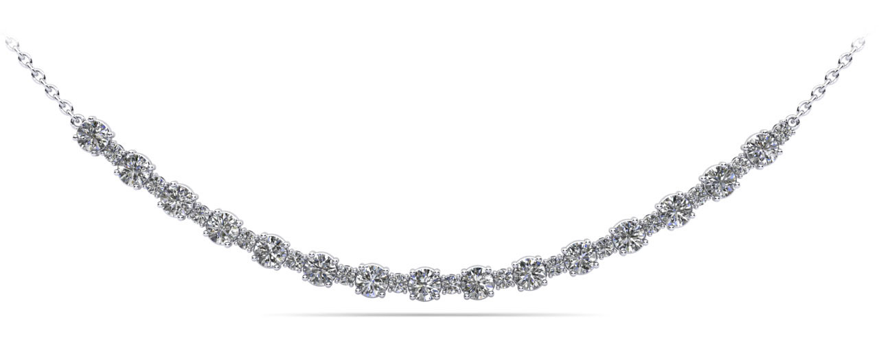 16-Inch Alternating Diamond Tennis Necklace 2.06 Carat Total Weight