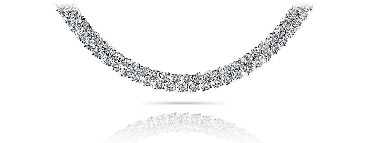 16-Inch Diamond Checkerboard Necklace 8.06 Carat Total Weight
