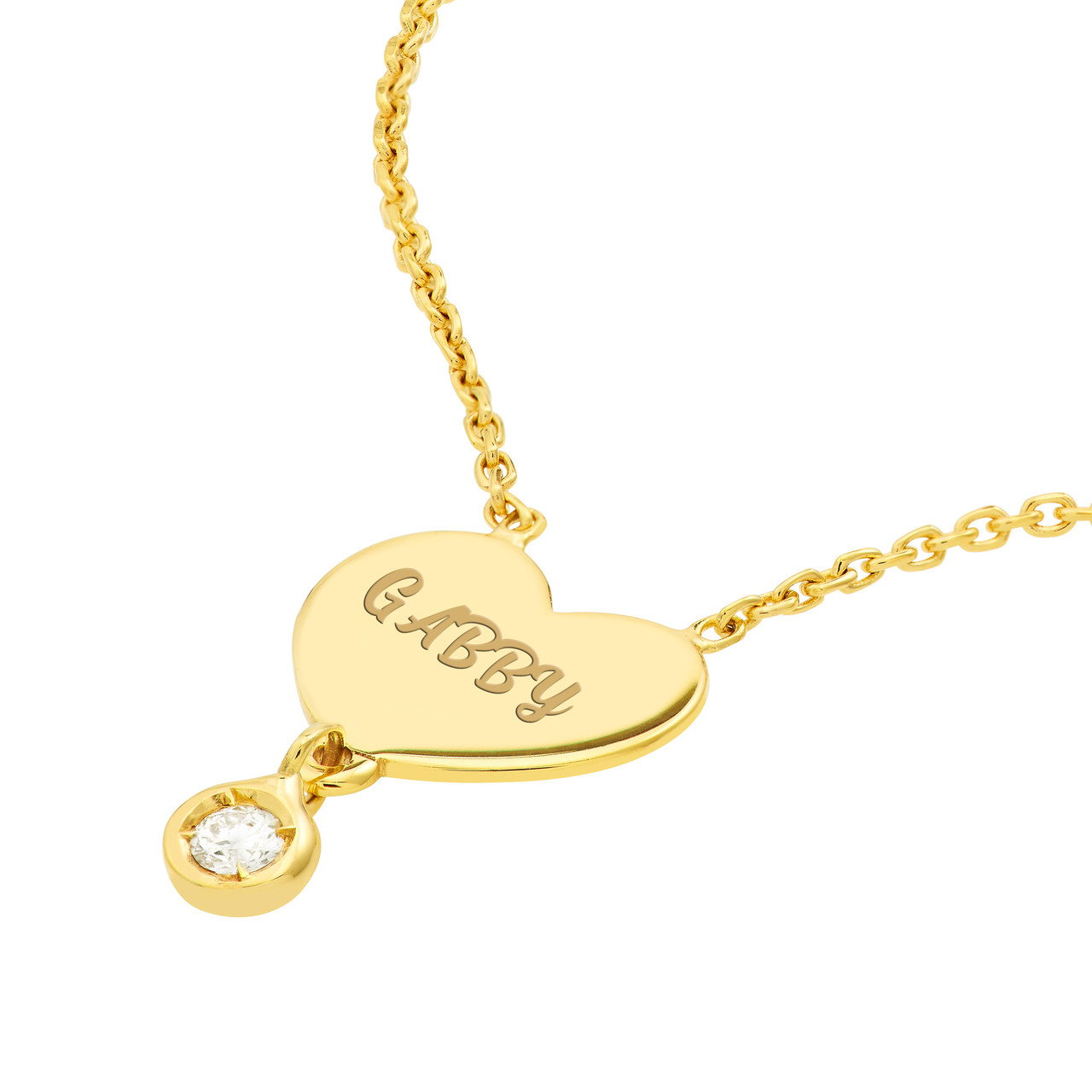 18-Inch Heart with Diamond Drop Adjustable Necklace