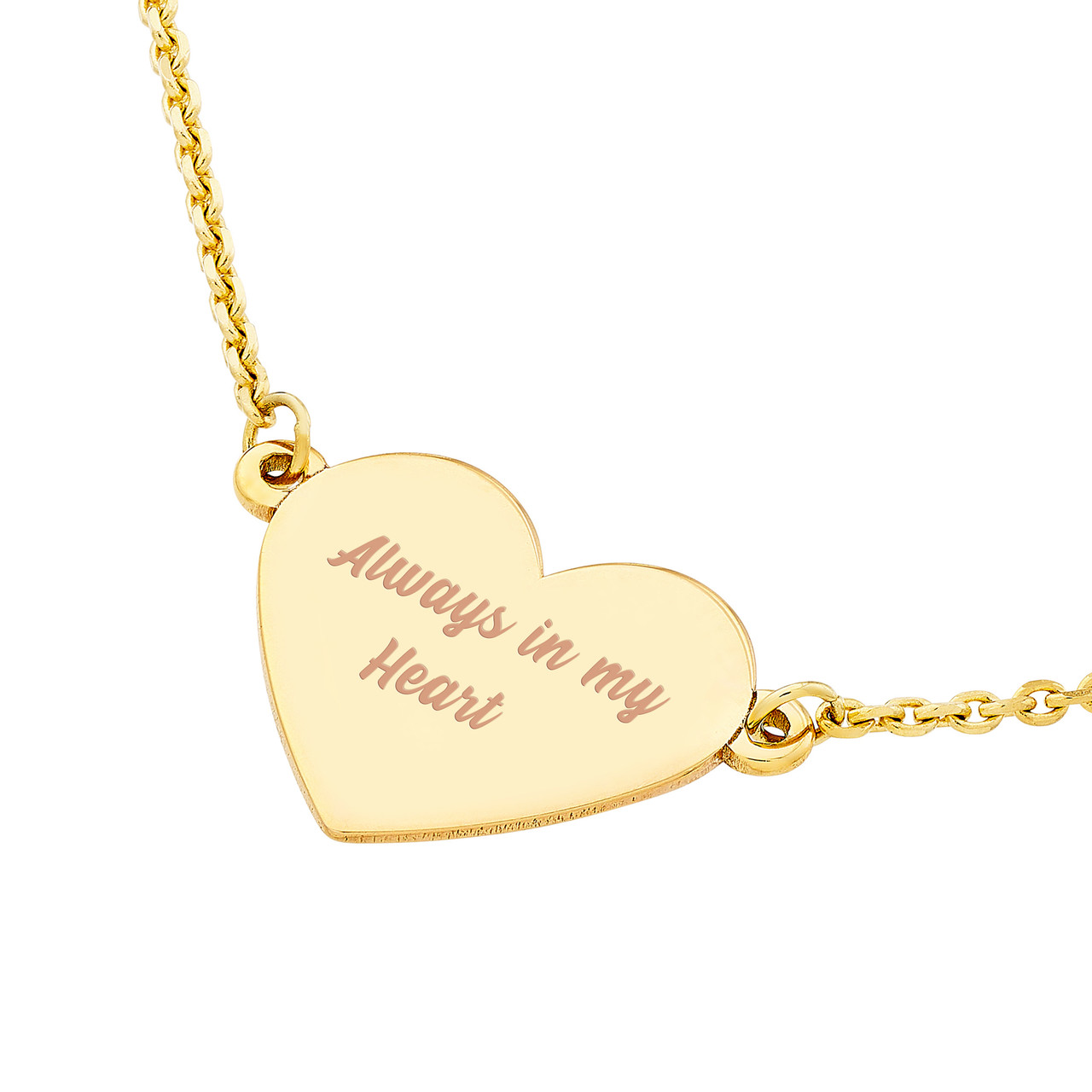 18-Inch Simple Flat Heart Adjustable Necklace