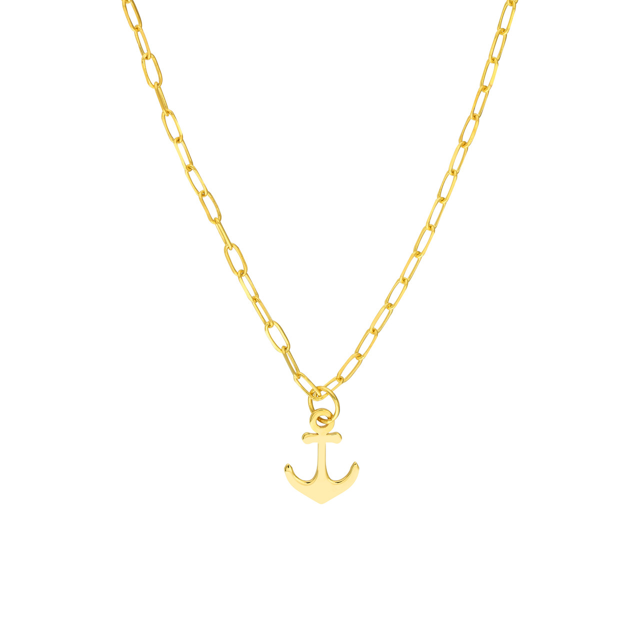 18-Inch Anchor Paper Clip Necklace