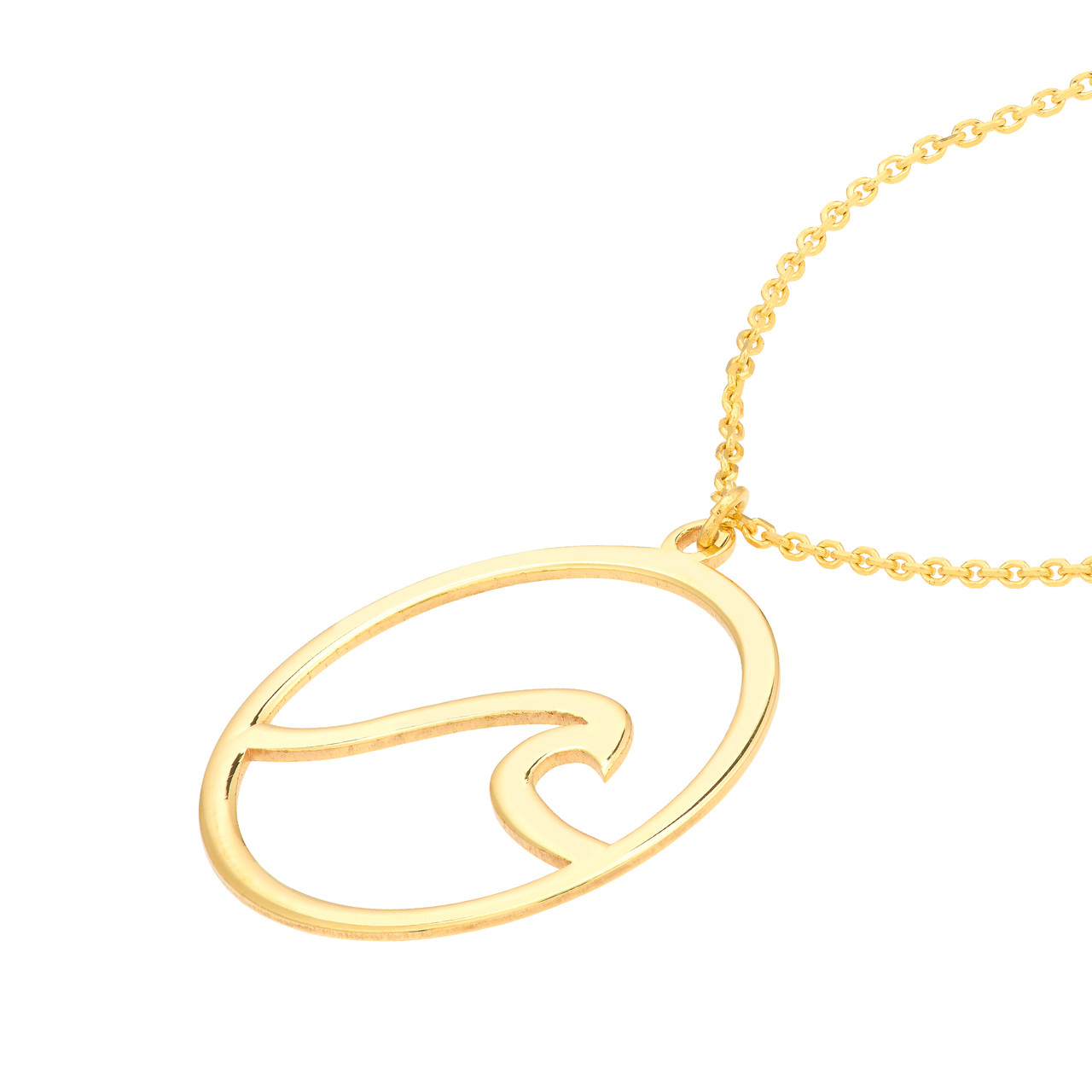 18-Inch Wave In Circle Necklace