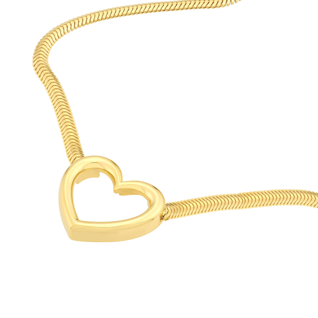 18-Inch Snake Open Heart Necklace
